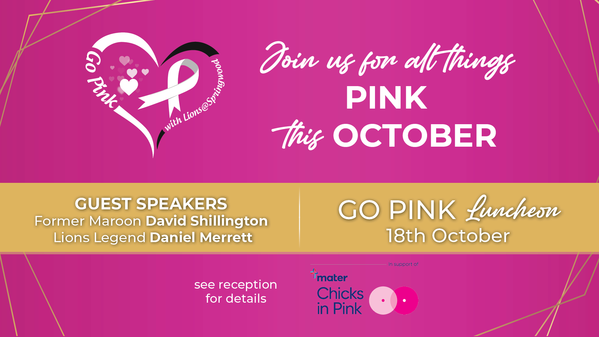 Go PINK LionsSpringwood Lions Springwood