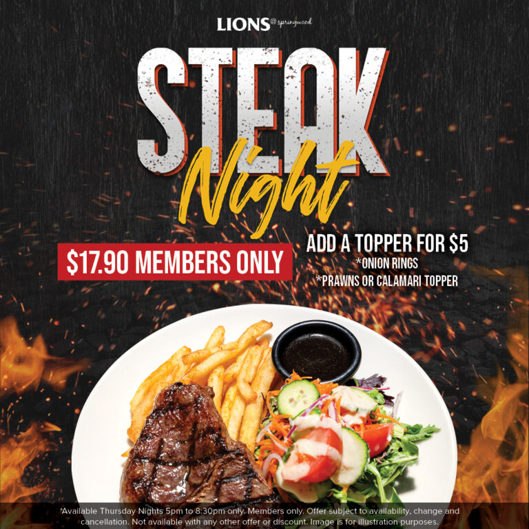 Thursday Steak Night - Facebook - Springwood Lions